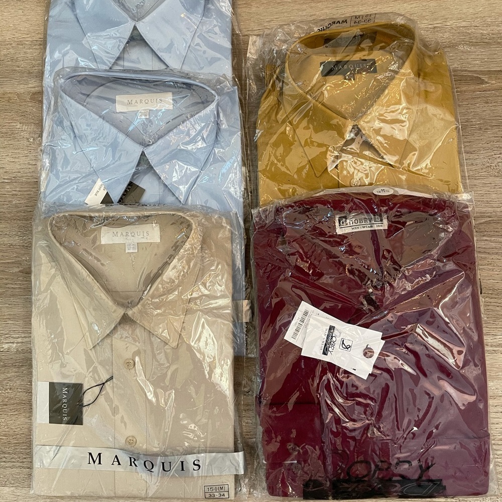Bundle of 5 long sleeve men shirts 15 1/2 (33-34)